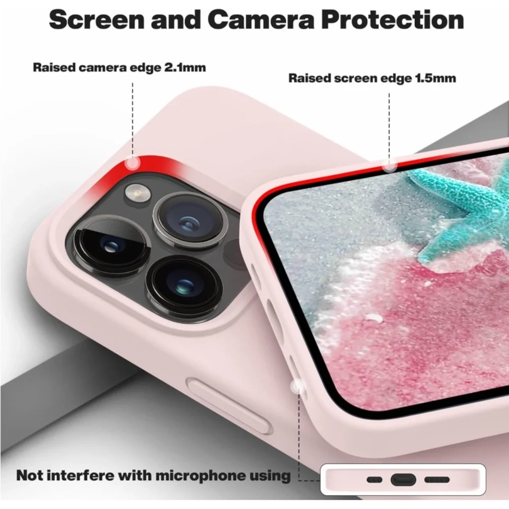 New Compatible with iPhone 13 Pro Case, Silicone Slim Protective Shockproof
